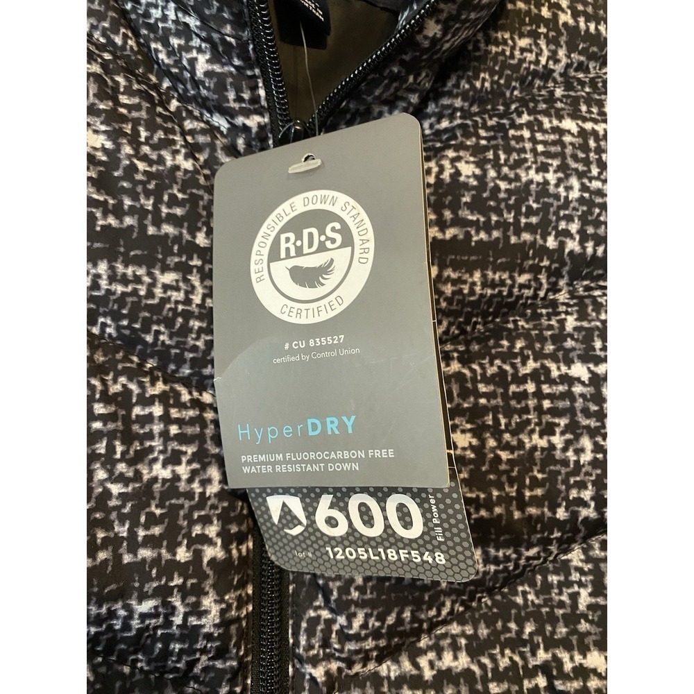 Lands' End NEW Women's HyperDry 600 Down Puffer Vest Black Gray L 14-16 - Picture 2 of 7